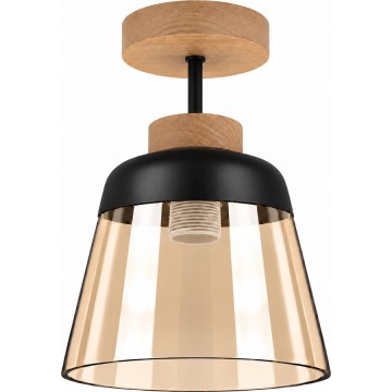 BRILAGI - LED Prisadený luster RETRO GLASS 1xE27/60W/230V pr. 15,5 cm dub/dymová béžová