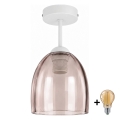 BRILAGI - LED Prisadený luster RETRO GLASS 1xE27/60W/230V pr. 17 cm biela/dymová béžová