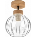 BRILAGI - LED Prisadený luster RETRO GLASS 1xE27/60W/230V pr. 18 cm dub/priehľadné
