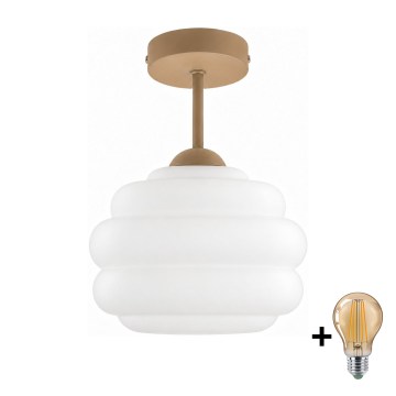 BRILAGI - LED Prisadený luster RETRO GLASS 1xE27/60W/230V pr. 20 cm béžová/biela