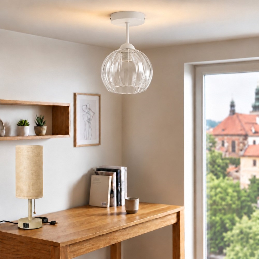 BRILAGI - LED Prisadený luster RETRO GLASS 1xE27/60W/230V pr. 25 cm biela/číra