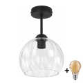 BRILAGI - LED Prisadený luster RETRO GLASS 1xE27/60W/230V pr. 25 cm čierna/číra