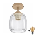 BRILAGI - LED Prisadený luster RETRO GLASS 1xE27/60W/230V pr. 26 cm béžová/dymová sivá