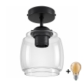 BRILAGI - LED Prisadený luster RETRO GLASS 1xE27/60W/230V pr. 26 cm čierna/dymová sivá