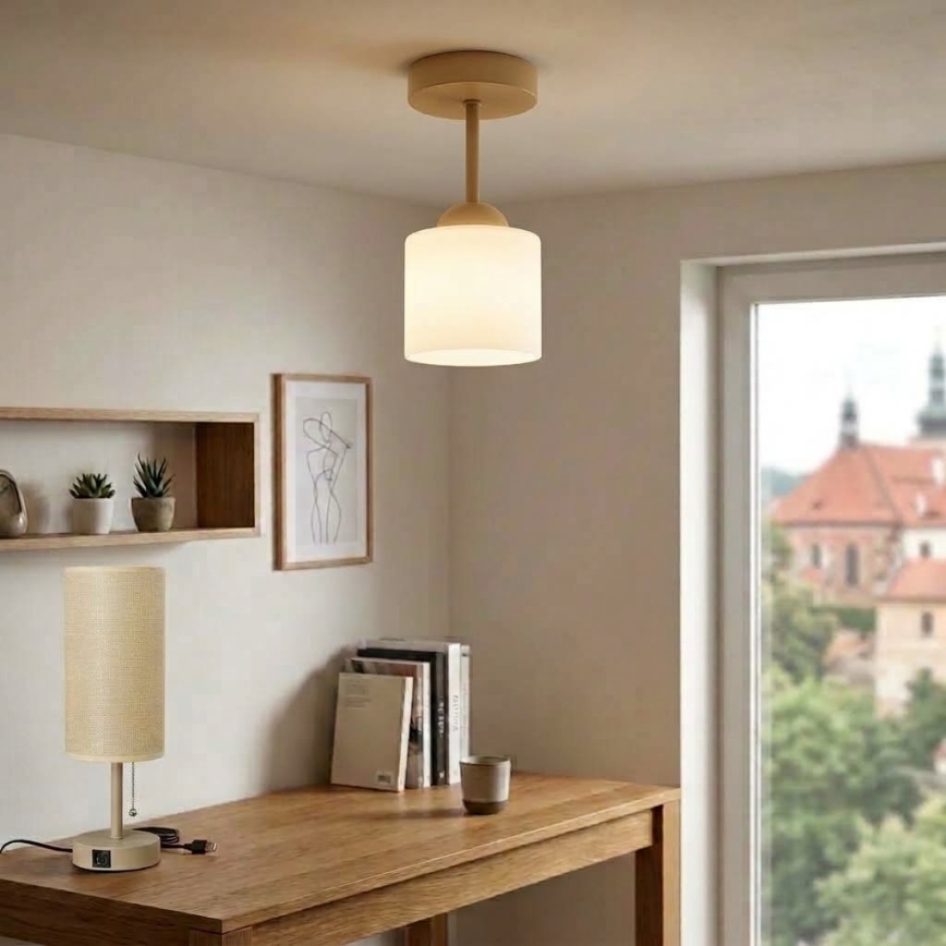 BRILAGI - LED Prisadený luster RETRO GLASS 1xE27/60W/230V priemer 10 cm béžová/biela