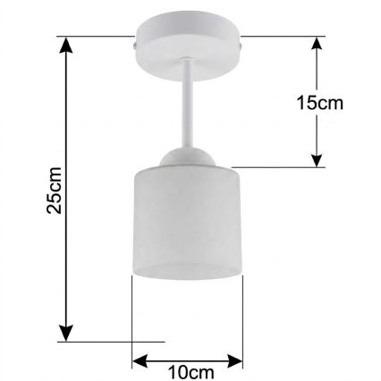 BRILAGI - LED Prisadený luster RETRO GLASS 1xE27/60W/230V priemer 10 cm biela