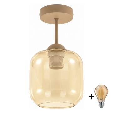 BRILAGI - LED Prisadený luster RETRO GLASS 1xE27/60W/230V priemer 14 cm béžová/dymová béžová