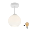 BRILAGI - LED Prisadený luster RETRO GLASS 1xE27/60W/230V priemer 15 cm biela