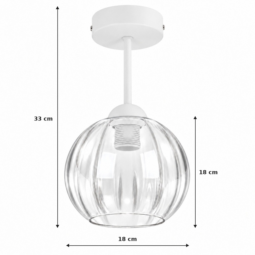 BRILAGI - LED Prisadený luster RETRO GLASS 1xE27/60W/230V priemer 18 cm biela/číra
