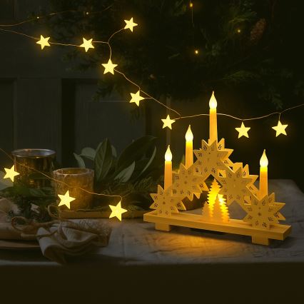 Brilagi - LED reťaz 40xLED/3xAA 1,8m teplá biela hviezdy