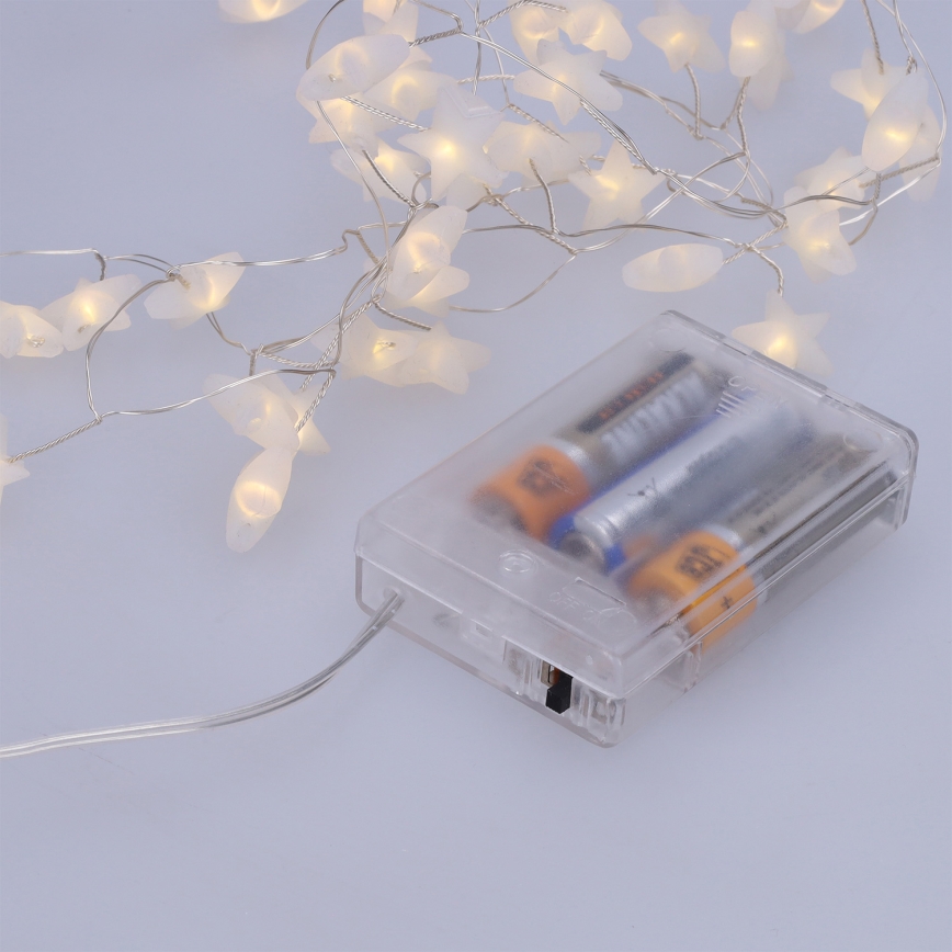 Brilagi - LED reťaz 40xLED/3xAA 1,8m teplá biela hviezdy