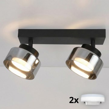 BRILAGI - LED RGB+CCT stmievateľné bodové svietidlo AURA LUX 2xGX53/14W/230V 2700-6500K Wi-Fi Tuya čierna/dymová