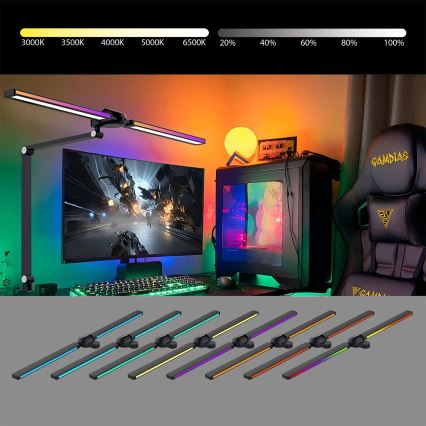 Brilagi - LED RGB stmievateľná dotyková stolná lampa s klipom VARIO LED/18W/230V 3000-6500K CRI 96