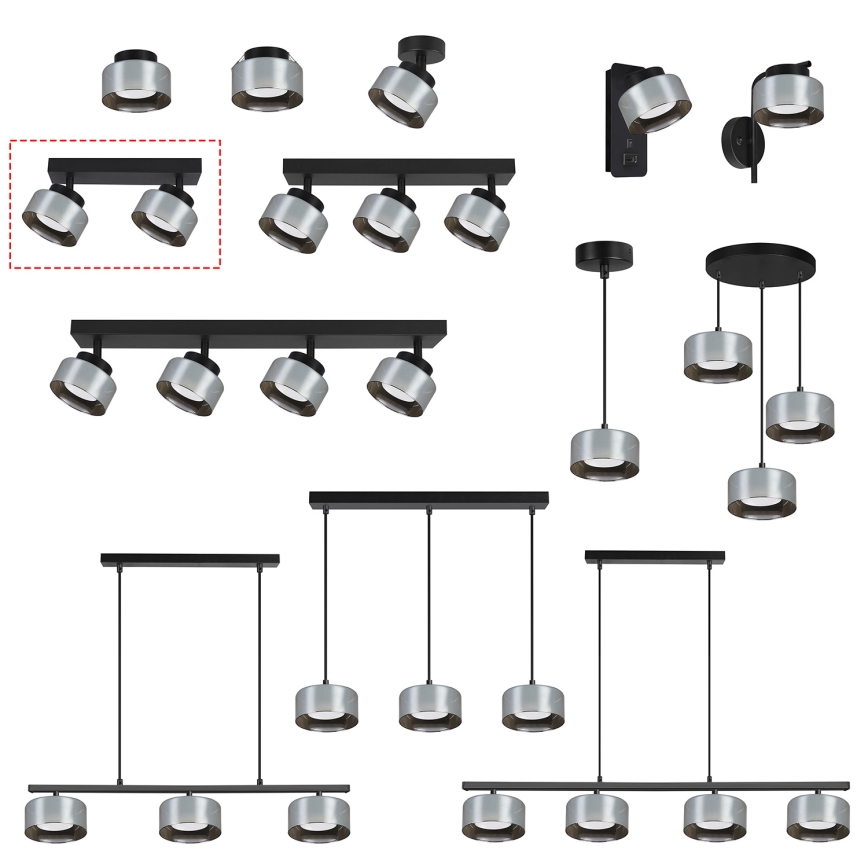 BRILAGI - LED RGB+CCT stmievateľné bodové svietidlo AURA LUX 2xGX53/14W/230V 2700-6500K Wi-Fi Tuya čierna/dymová