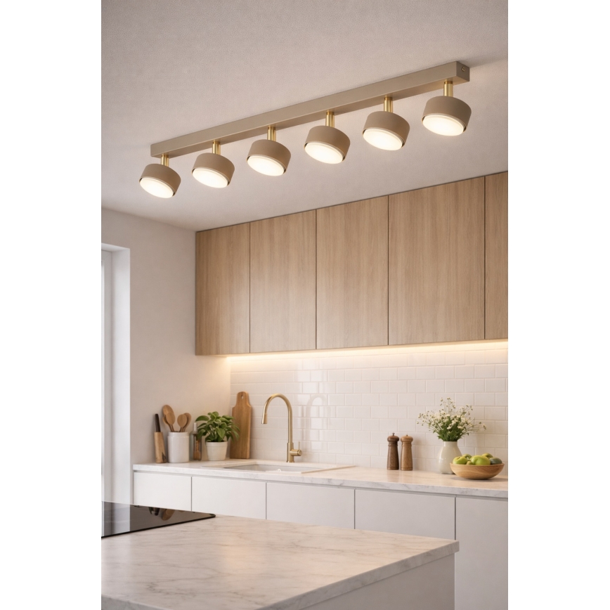 BRILAGI - LED RGB+CCT stlmiteľné bodové svietidlo MONO 6xGX53/14W/230V 2700-6500K Wi-Fi Tuya béžová/zlatá