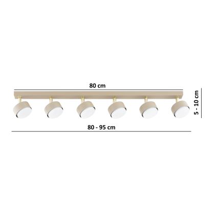 BRILAGI - LED RGB+CCT stlmiteľné bodové svietidlo MONO 6xGX53/14W/230V 2700-6500K Wi-Fi Tuya béžová/zlatá