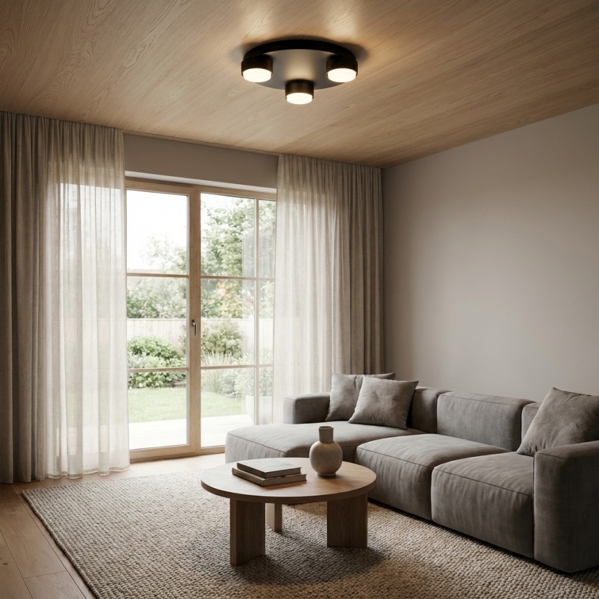 BRILAGI - LED RGB+CCT Stmievateľné stropné svietidlo MONO 3xGX53/14W/230V 2700-6500K Wi-Fi Tuya priemer 30 cm čierna