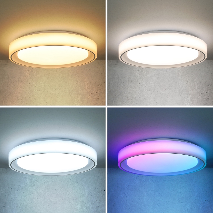 Brilagi - LED RGB Stmievateľné stropné svietidlo FLOCO LED/30W/230V 3000-6500K Wi-Fi Tuya + LED/6W + diaľkové ovládanie