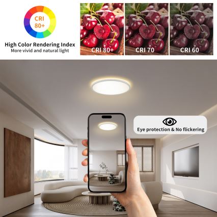 Brilagi - LED RGBW Stmievaťelné stropné svietidlo ULTRA SLIM LED/18W/230V 2700-6500K pr. 30 cm biela + diaľkové ovládanie