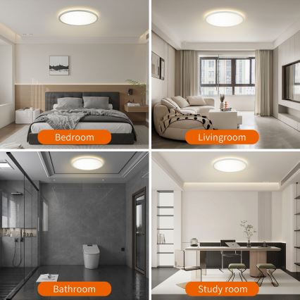 Brilagi - LED RGBW Stmievaťelné stropné svietidlo ULTRA SLIM LED/18W/230V 2700-6500K pr. 30 cm biela + diaľkové ovládanie