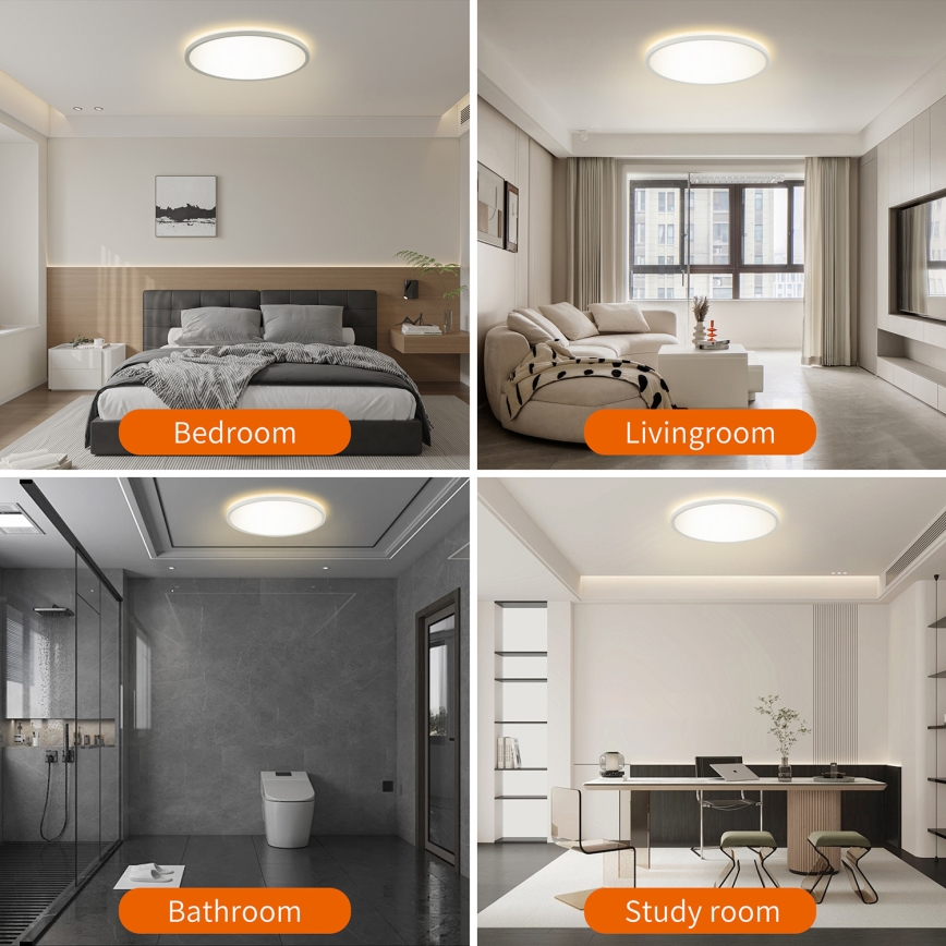 Brilagi - LED RGBW Stmievaťelné stropné svietidlo ULTRA SLIM LED/18W/230V 2700-6500K pr. 30 cm biela + diaľkové ovládanie