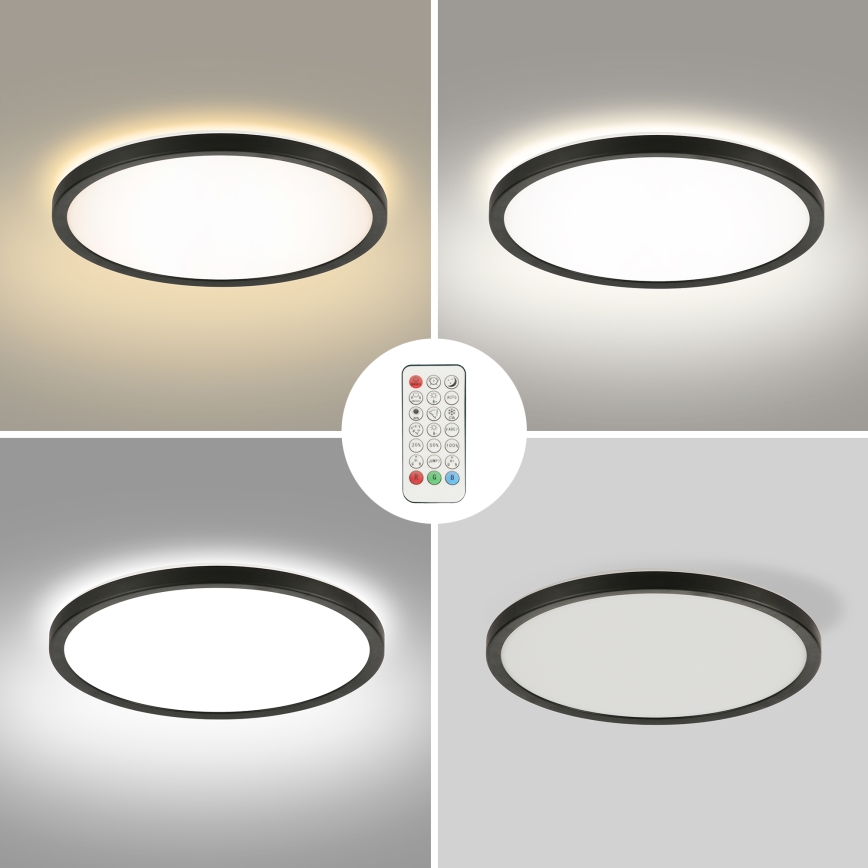 Brilagi - LED RGBW Stmievateľné stropné svietidlo ULTRA SLIM LED/18W/230V 2700-6500K pr. 30 cm čierna + diaľkové ovládanie