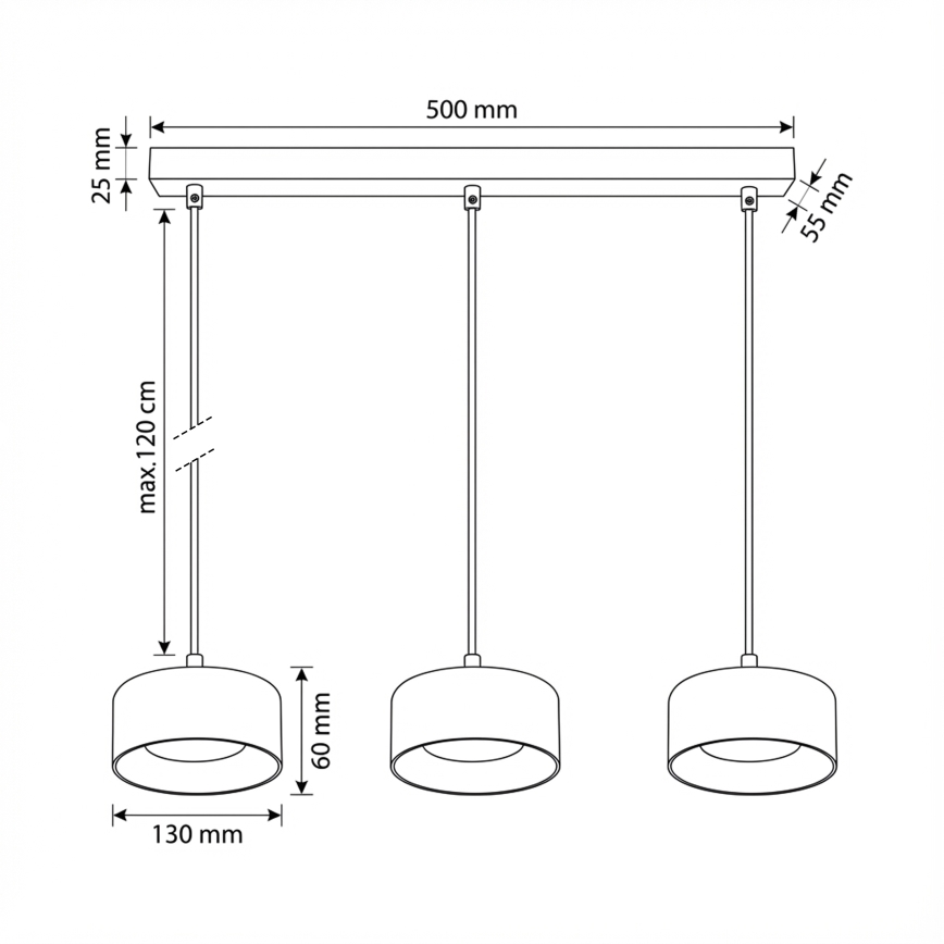 BRILAGI - LED RGB+CCT Stmievateľný luster na lane AURA LUX 3xGX53/14W/230V 2700-6500K Wi-Fi Tuya čierna/dymová
