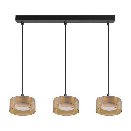 BRILAGI - LED RGB+CCT Stmievateľný luster na lane AURA LUX 3xGX53/14W/230V 2700-6500K Wi-Fi Tuya čierna/zlatá