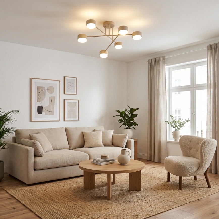 BRILAGI - LED RGB+CCT Stmievateľný prisadený luster MONO 6xGX53/14W/230V 2700-6500K Wi-Fi Tuya béžová