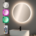 Brilagi - LED RGBW Kúpeľňové vyhrievané zrkadlo CLARA PRO LED/19W/230V pr. 60 cm IP44 CRI 90 stmievateľné + CCT + diaľkové ovládanie