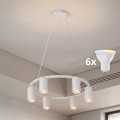 BRILAGI - LED RGBW luster na lane s možnosťou stmievania SELE 6xGU10/6,5W/230V 2700-6500K biela + diaľkové ovládanie