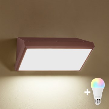 Brilagi - LED RGBW Stlmiteľné vonkajšie nástenné svietidlo TRIANGLE 1xE27/9W/230V 2700-6500K IP65 hnedá