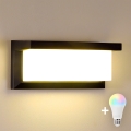 Brilagi - LED RGBW Stmievané vonkajšie nástenné svietidlo BRICKY 1xE27/9W/230V 2700-6500K IP54 čierna