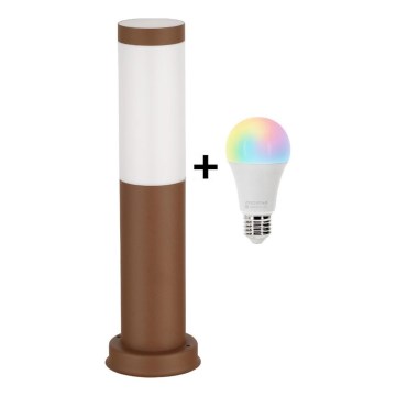 Brilagi - LED RGBW Stmievateľná vonkajšia lampa 1xE27/9W/230V 2700-6500K IP44 40 cm hnedá