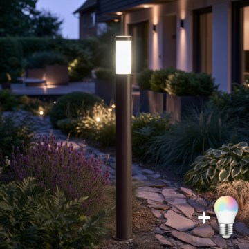 BRILAGI - LED RGBW stmievateľná vonkajšia lampa ELIA 1xE27/6,5W/230V 2700-6500K IP44 Wi-Fi 100 cm antracit