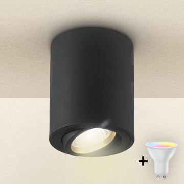 Brilagi - LED RGBW stmievateľné bodové svietidlo MIA 1xGU10/4,8W/230V 3000K 100x80 mm čierne + diaľkové ovládanie