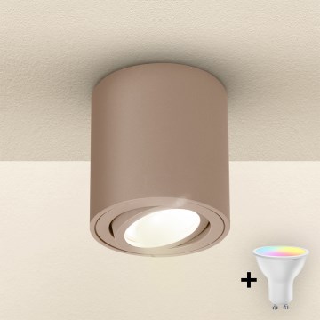 Brilagi - LED RGBW Stmievateľné bodové svietidlo MIA 1xGU10/4,8W/230V 3000K 84x80 mm béžová + diaľkové ovládanie