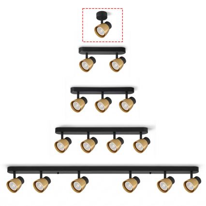 Brilagi - LED RGBW Stmievateľné bodové svietidlo NUGGET 1xGU10/6W/230V čierna/zlatá