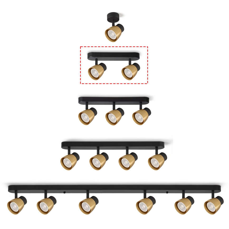 Brilagi - LED RGBW Stmievateľné bodové svietidlo NUGGET 2xGU10/6W/230V 2700-6500K Wi-Fi čierna/zlatá