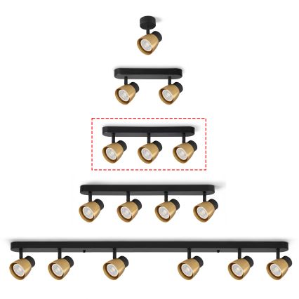 Brilagi - LED RGBW stmievateľné bodové svietidlo NUGGET 3xGU10/6W/230V čierna/zlatá