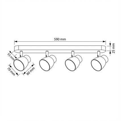 Brilagi - LED RGBW stmievateľné bodové svietidlo NUGGET 4xGU10/4,8W/230V 3000K čierna/zlatá + diaľkové ovládanie