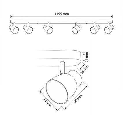 BRILAGI - LED RGBW Stmievateľné bodové svietidlo NUGGET 6xGU10/6,5W/230V 2700-6500K Wi-Fi čierna/zlatá