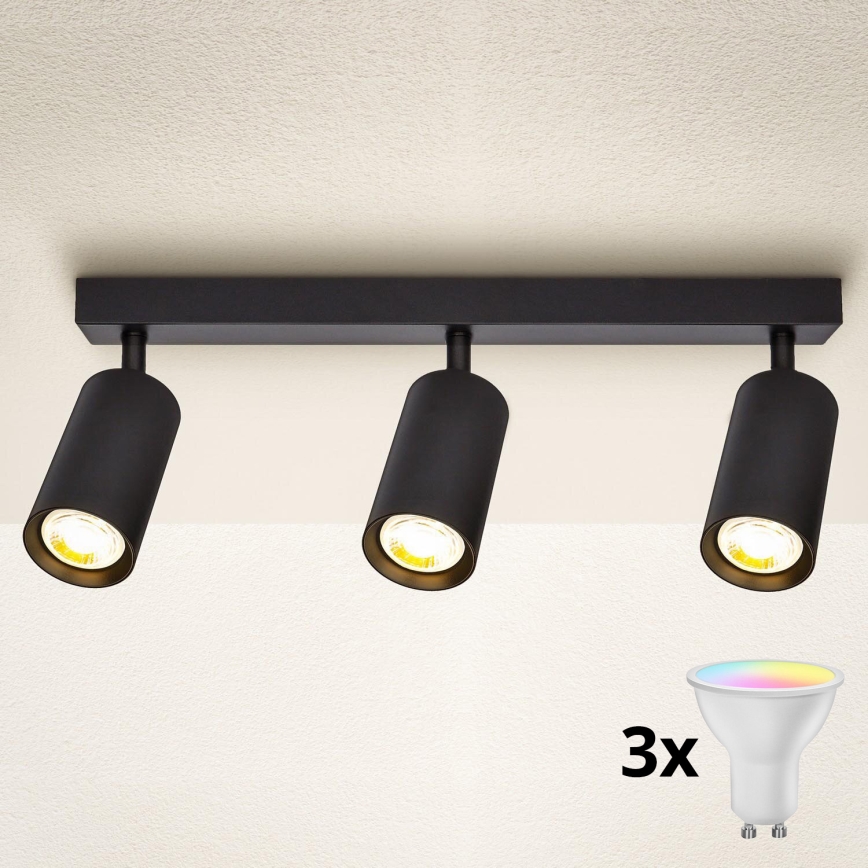 Brilagi - LED RGBW stmievateľné bodové svietidlo SELE 3xGU10/6,5W/230V 2700-6500K čierna