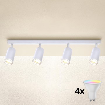 Brilagi - LED RGBW stmievateľné bodové svietidlo SELE 4xGU10/4,8W/230V 3000K biele + diaľkové ovládanie