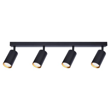 Brilagi - LED RGBW Stmievateľné bodové svietidlo SELE 4xGU10/4,8W/230V 3000K čierna/zlatá + diaľkové ovládanie