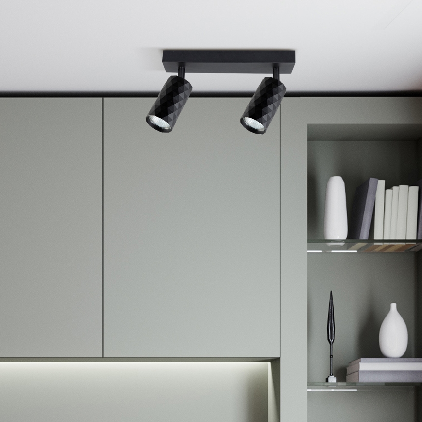 Brilagi - LED RGBW stmievateľné bodové svietidlo SELE DIAMANT 2xGU10/4,8W/230V 3000K čierna + diaľkové ovládanie