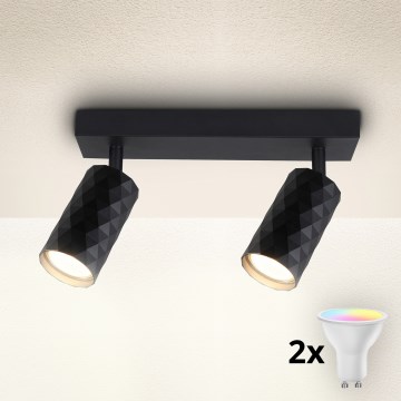 Brilagi - LED RGBW stmievateľné bodové svietidlo SELE DIAMANT 2xGU10/6,5W/230V 2700-6500K Wi-Fi čierna