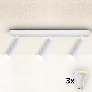 Brilagi - LED RGBW stmievateľné bodové svietidlo SELE DIAMANT 3xGU10/4,8W/230V 3000K biela + diaľkové ovládanie