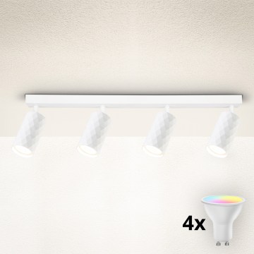 Brilagi - LED RGBW Stmievateľné bodové svietidlo SELE DIAMANT 4xGU10/4,8W/230V 3000K biela + diaľkové ovládanie