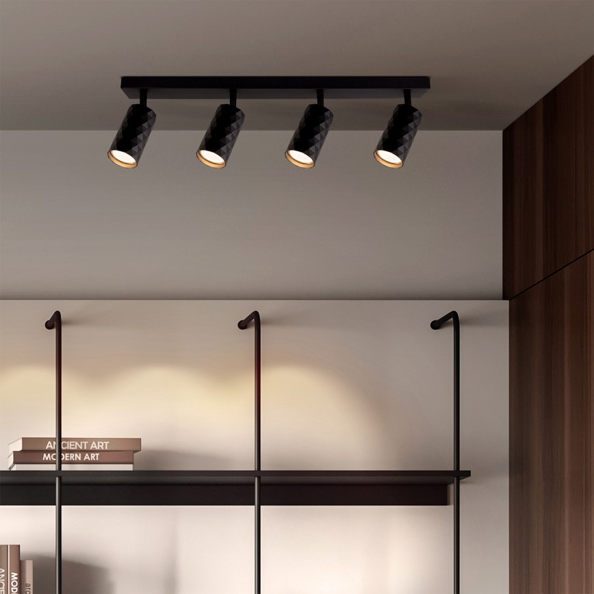 Brilagi - LED RGBW Stmievateľné bodové svietidlo SELE DIAMANT 4xGU10/4,8W/230V 3000K čierna + diaľkové ovládanie